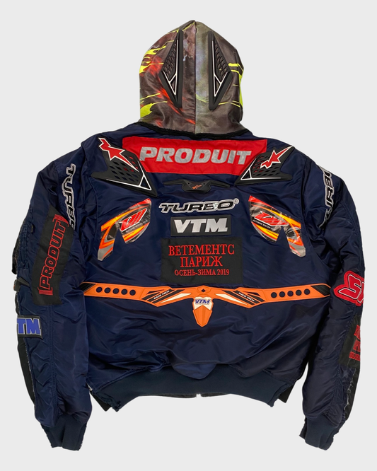 Vetements AW18 moto racing patches MA1 Bomberjacket SZ:S|M