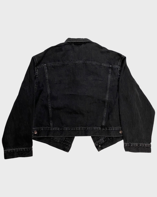 BALENCIAGA AW16 black / grey swing denim jacket SIZE:38|44