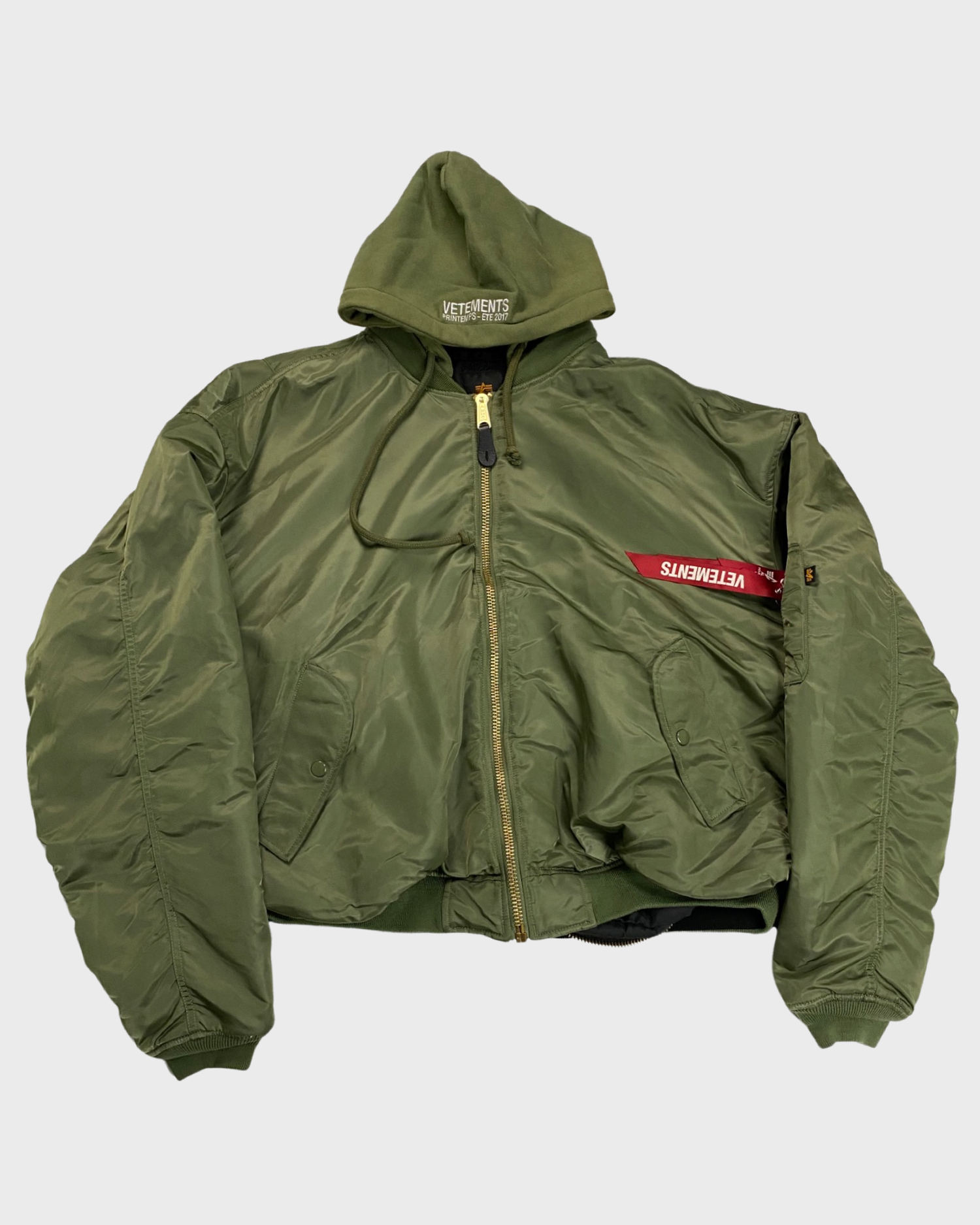 Vetements Khaki Reversible Bomber Jacket