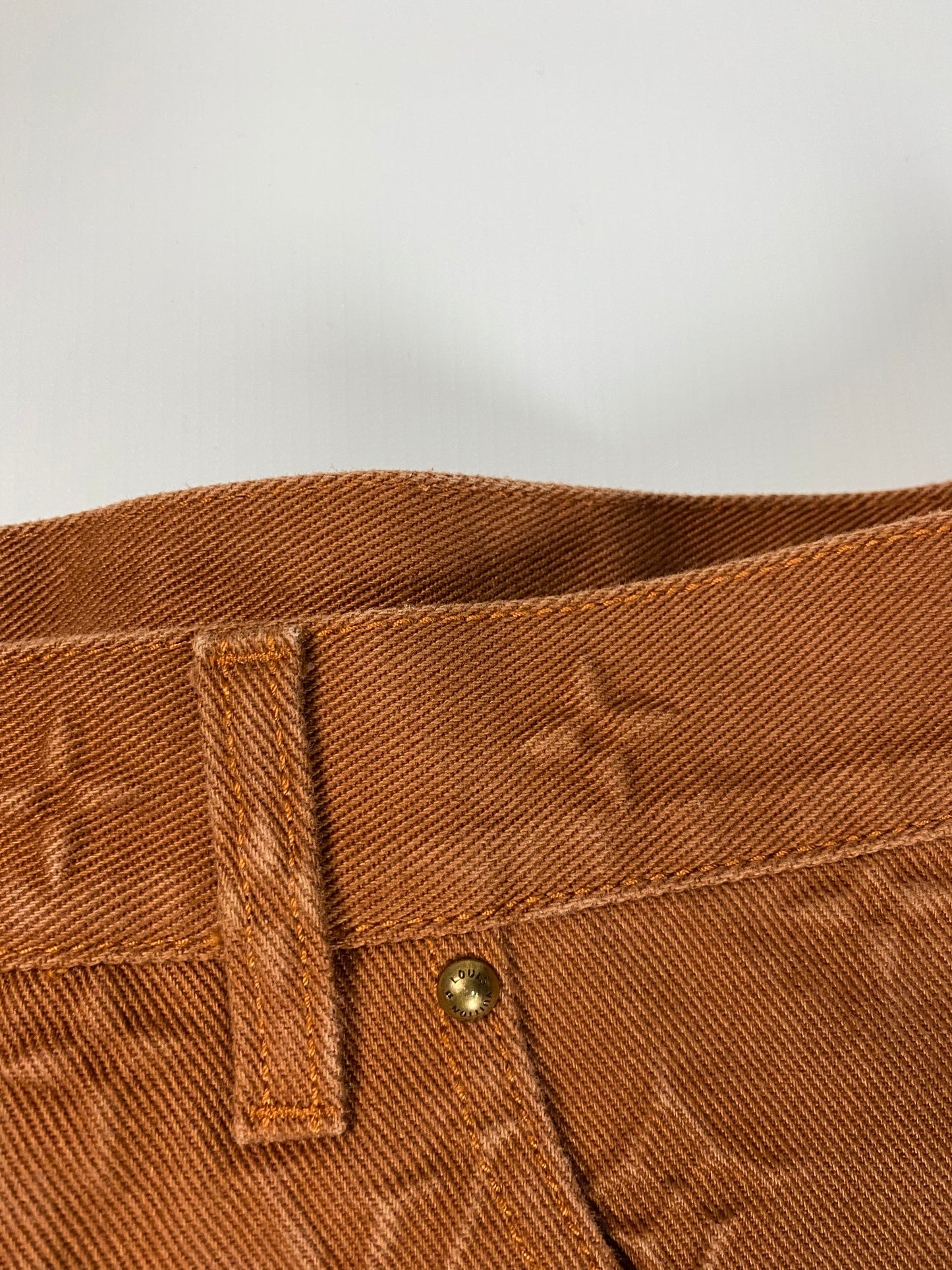 Louis Vuitton × Virgil Abloh AW21 Brown 3D monogram carpenter flared jeans SZ:W3