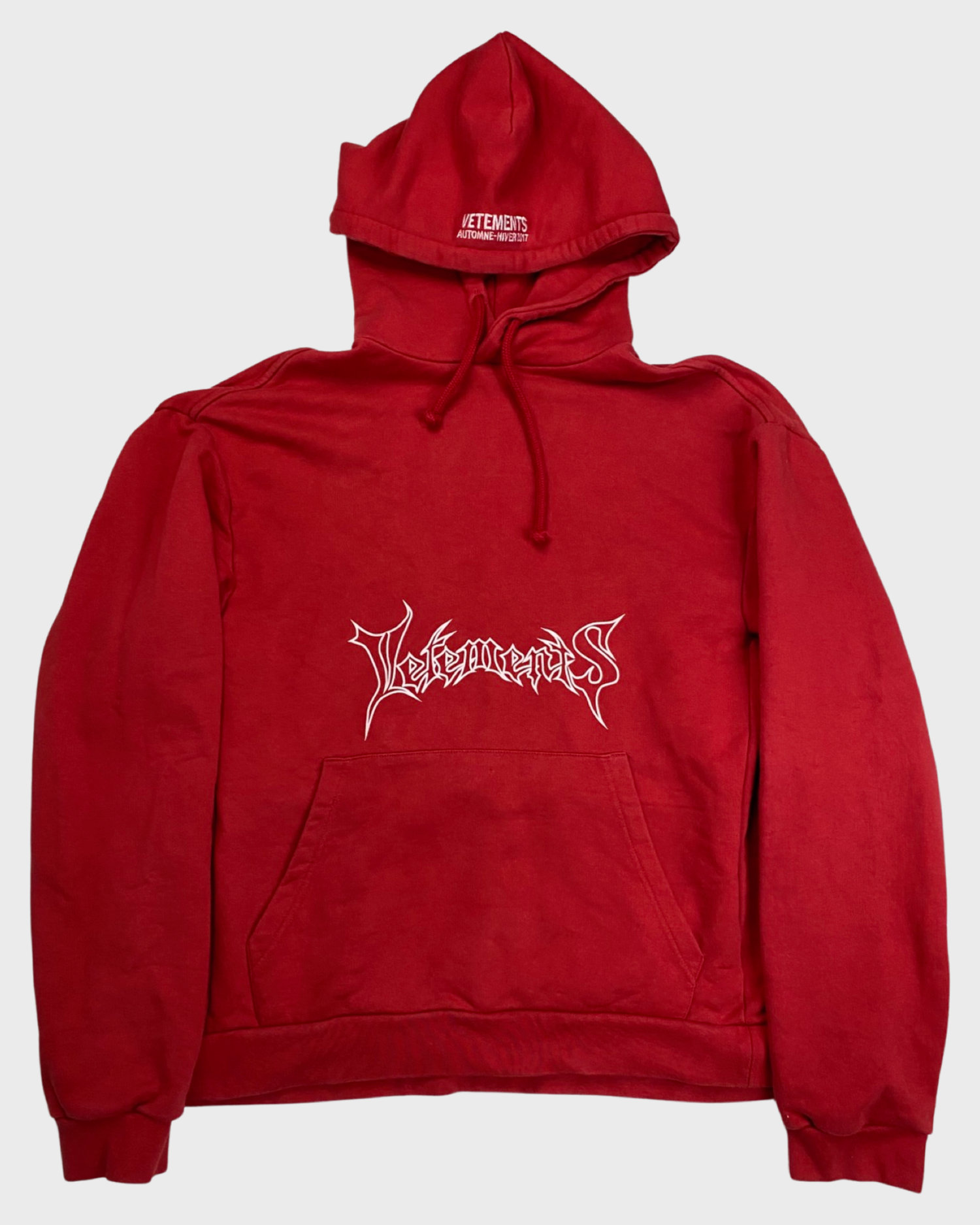Vetements Seoul Exclusive oversized OG METAL hoodie in red SZ XS M