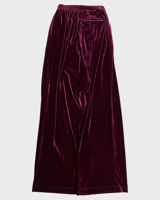 Balenciaga AW17 runway velvet burgundy sweatpants SZ:XS