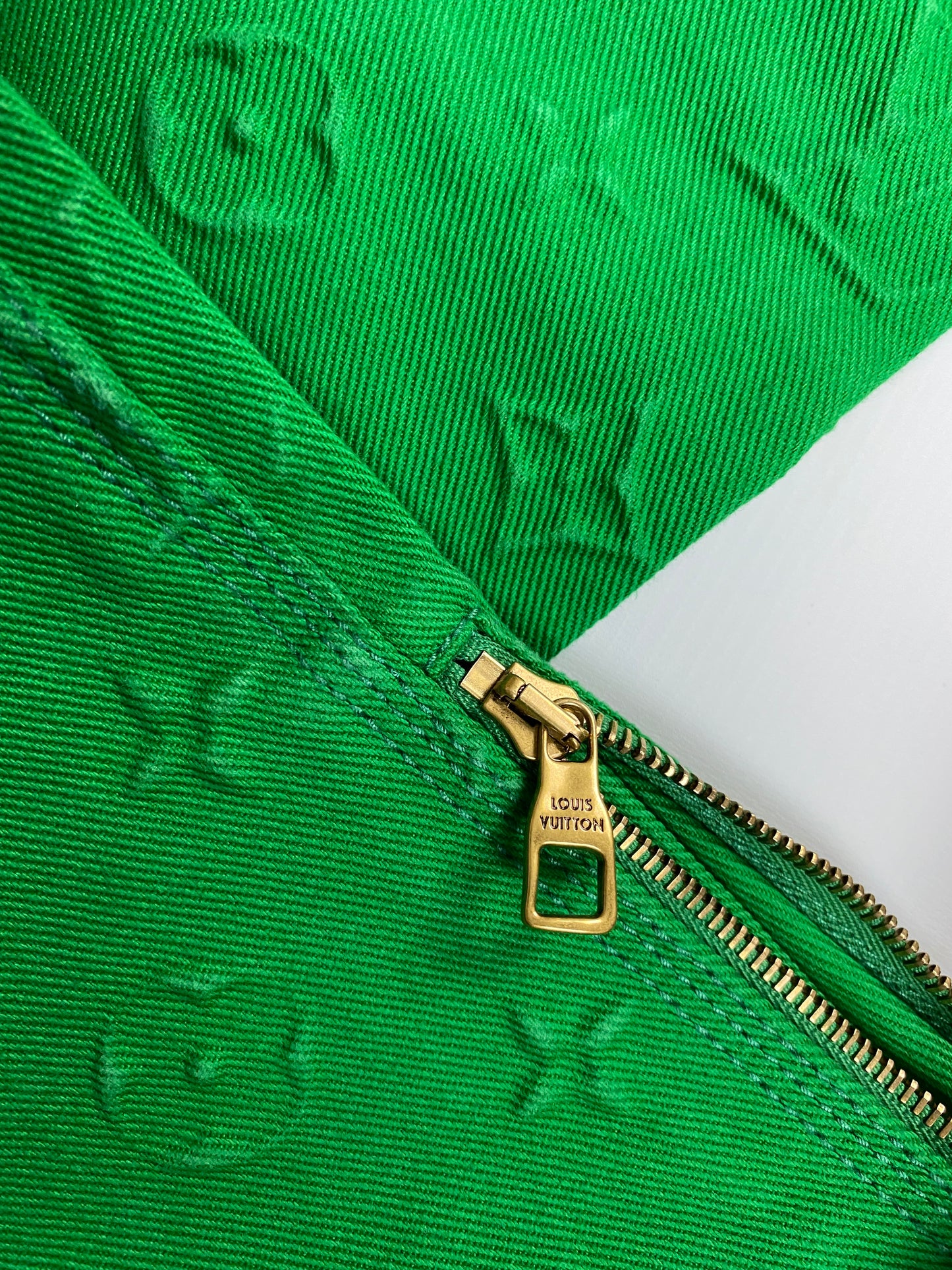 Louis Vuitton × Virgil Abloh AW21 Green 3D monogram carpenter flared jeans  SZ:W30