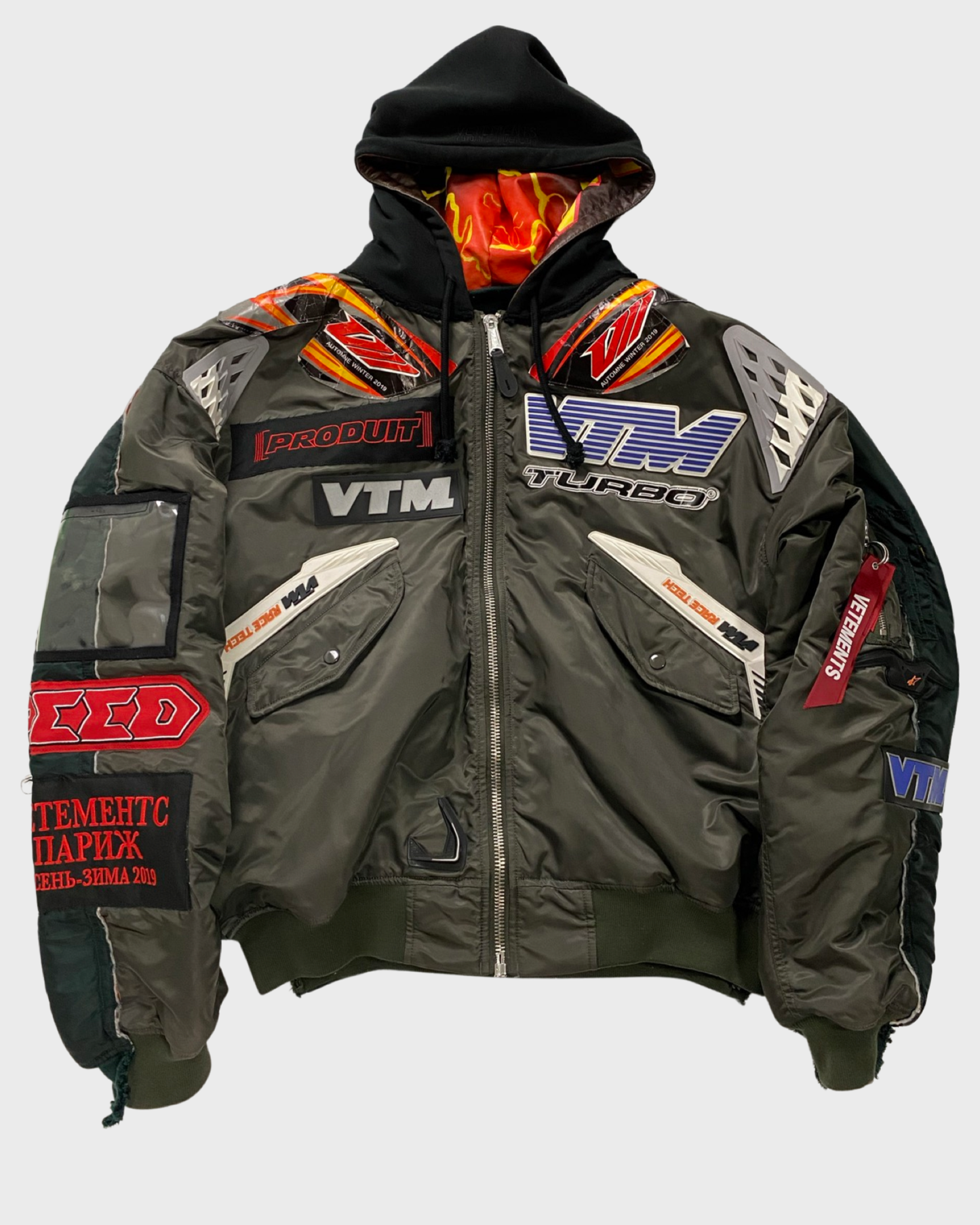 Vetements AW18 moto racing MA1 bomber jacket SZ:L