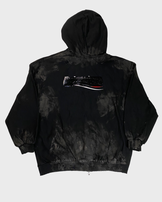 Balenciaga dirty gaffer taped mud zip up hoodie SZ:S