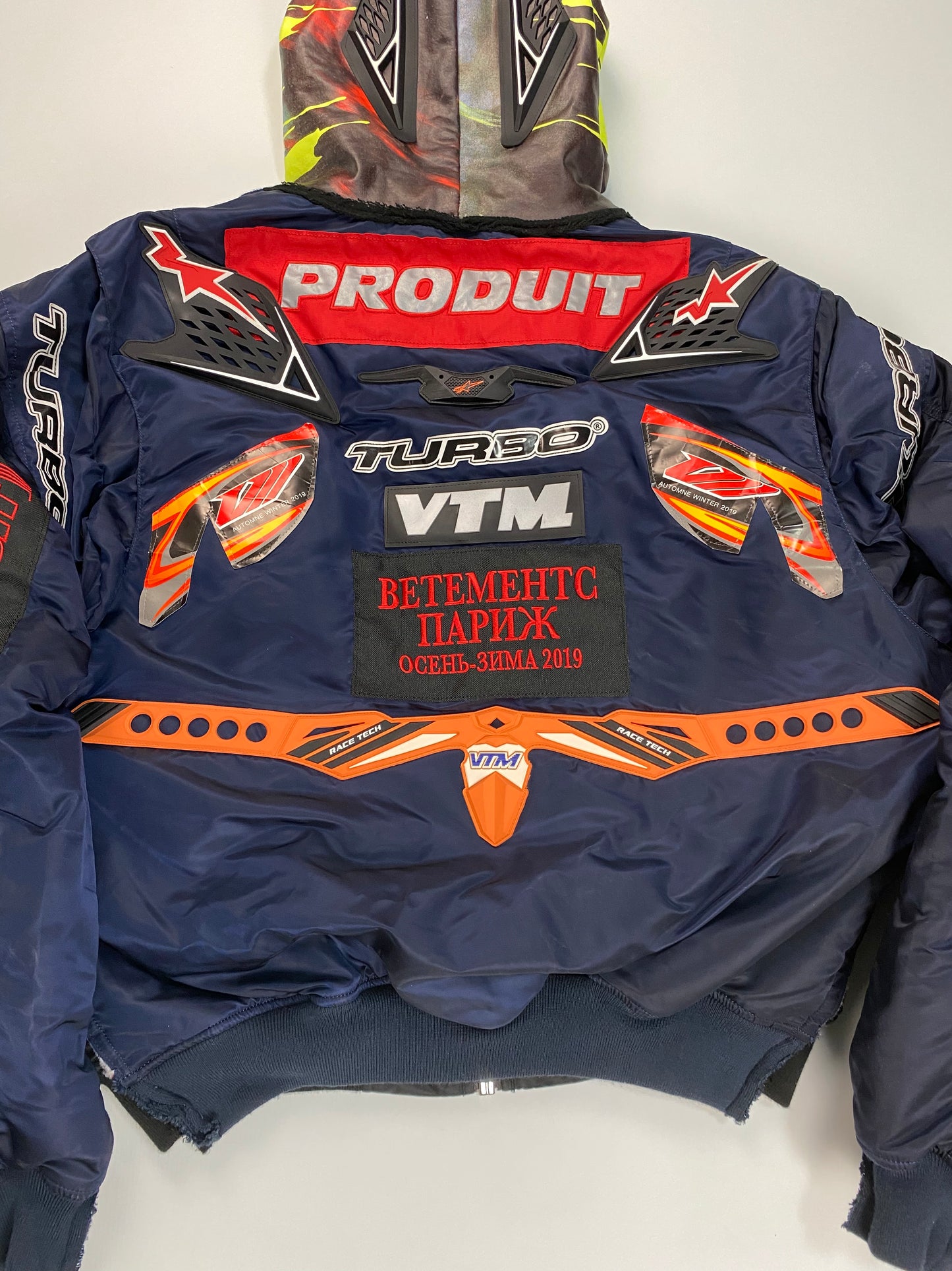 Vetements AW18 moto racing patches MA1 Bomberjacket SZ:S|M