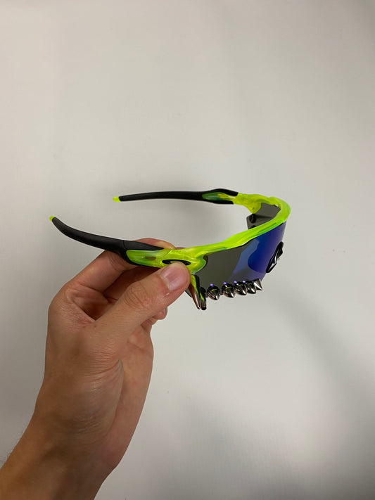 Vetements SS19 runway spiked Oakley 400 shades sunglasses lime green SZ:OS