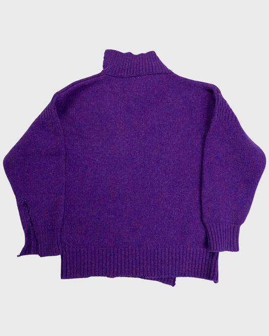 Marni distressed deconstructed sweater in purple SZ:46