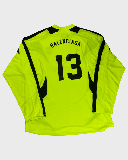 Balenciaga Soccer Football Jersey longsleeve neon yellow SZ:XS|S|M|L|XL