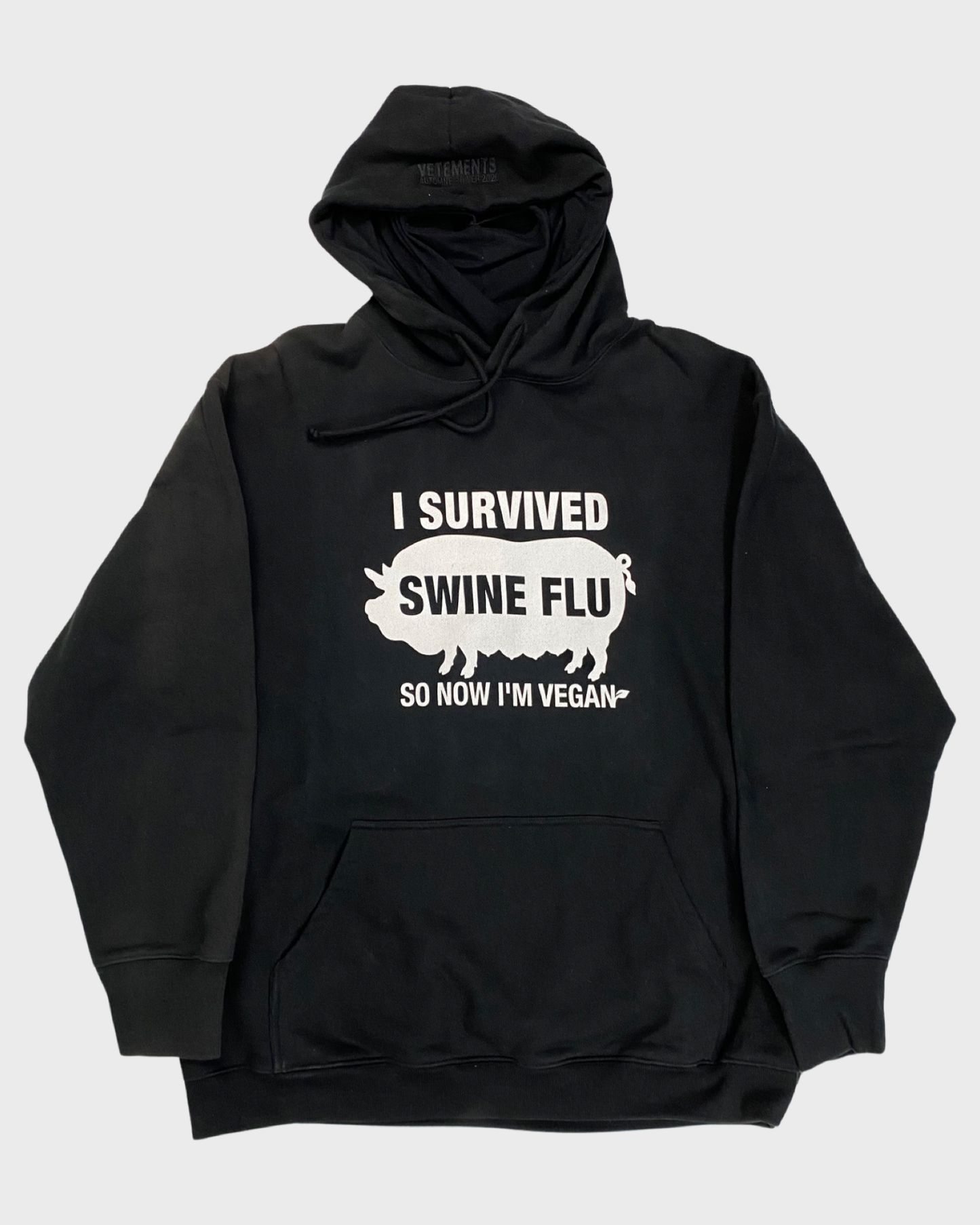 Vetements AW19 swine flu mask hoodie SZ:M