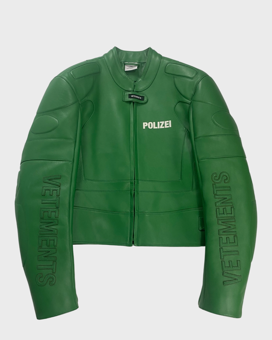 Vetements SS17 runway Polizei moto racing in green SZ:M