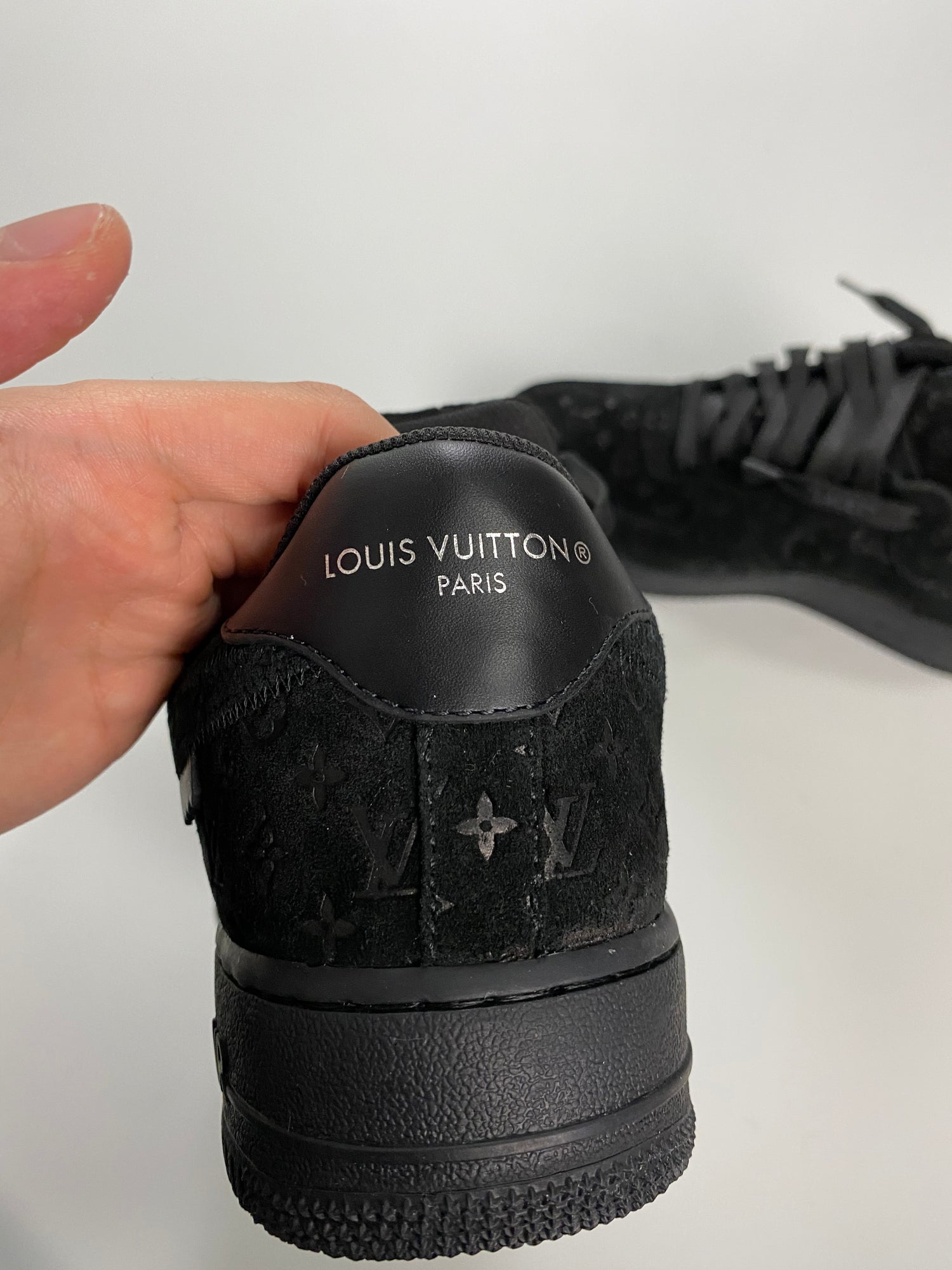 Louis Vuitton Nike Air Force 1 Low by Virgil Abloh Black Metallic Silver