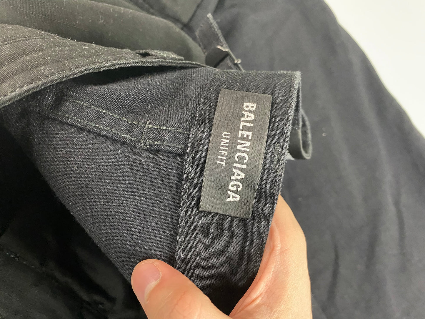 Balenciaga cargo x jeans hybrid pants in black SZ:S