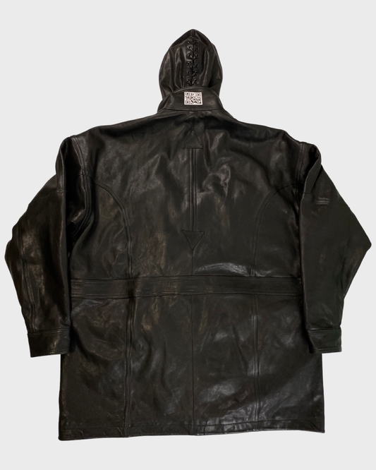 Vetements SS19 oversized runway gimp leather mask parka SZ:M