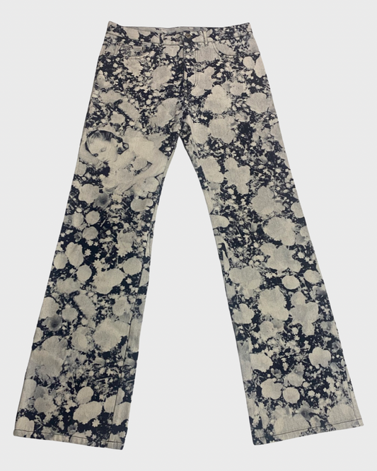 Louis Vuitton × Virgil Abloh BRANDNEW SS19 runway Dorothy poppies flared dyed denim jeans SZ:32