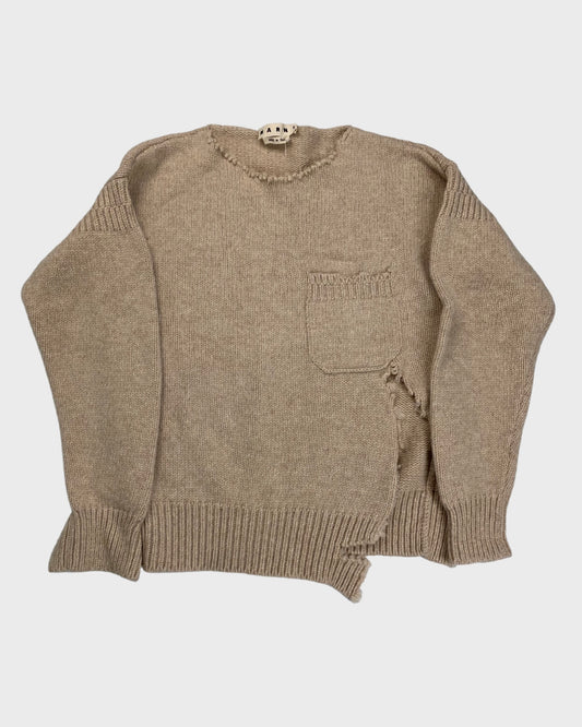 Marni distressed deconstructed sweater in beige / tan SZ:46