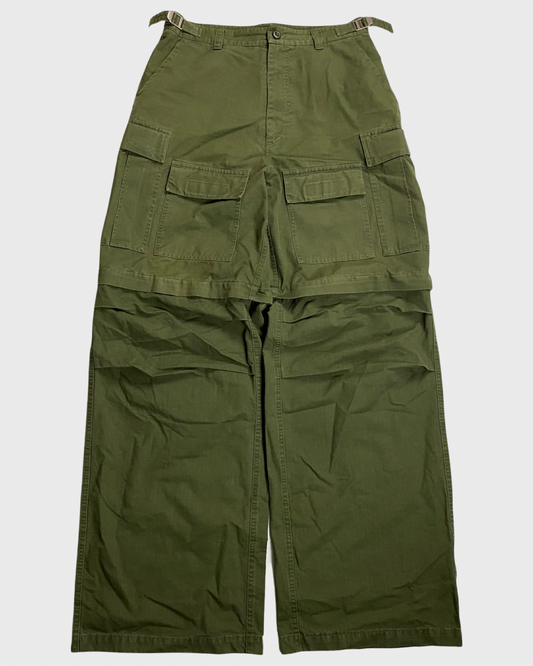 BALENCIAGA OLIVE GREEN CARGO PANTS SIZE:44|46