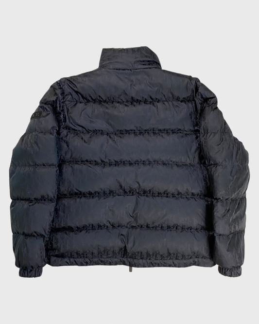 DIOR OBLIQUE MONOGRAM PUFFER JACKET BLACK SZ:48