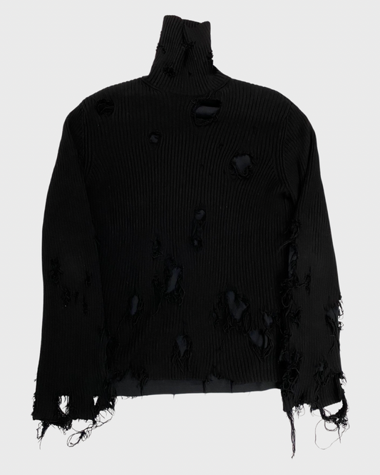 Balenciaga destroyed layered turtle kneck sweater SZ:XS|S