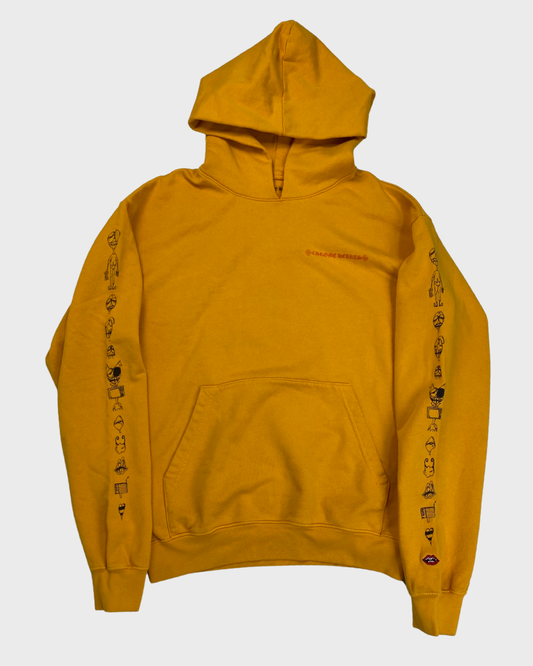 Chrome Hearts Mattyboy call me art basel horseshoe hoodie mustard yellow SZ: M