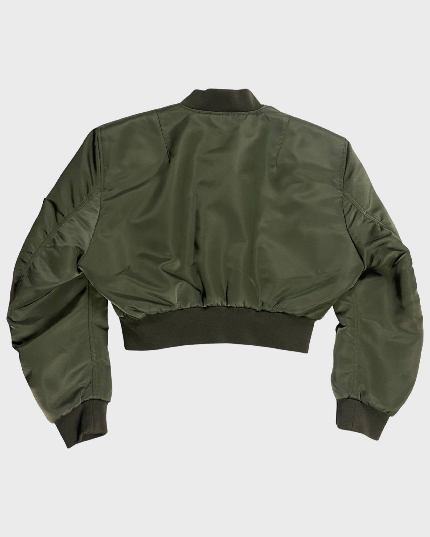 SS17 Runway padded shoulders cropped boxy MA1 bomber jacket 