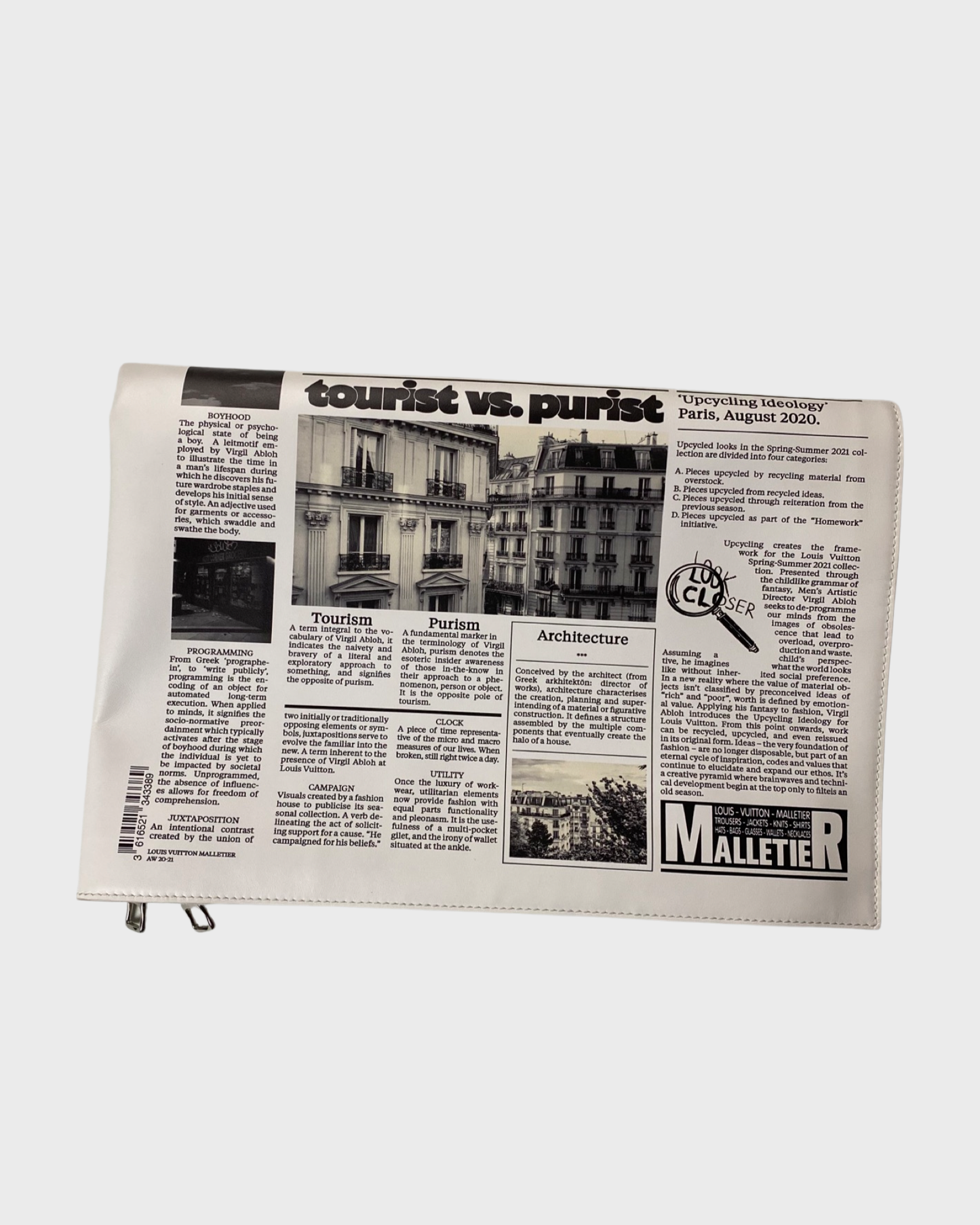 Louis Vuitton × Virgil Abloh AW21 Tourist vs Purist newspaper bag pouch SZ:OS
