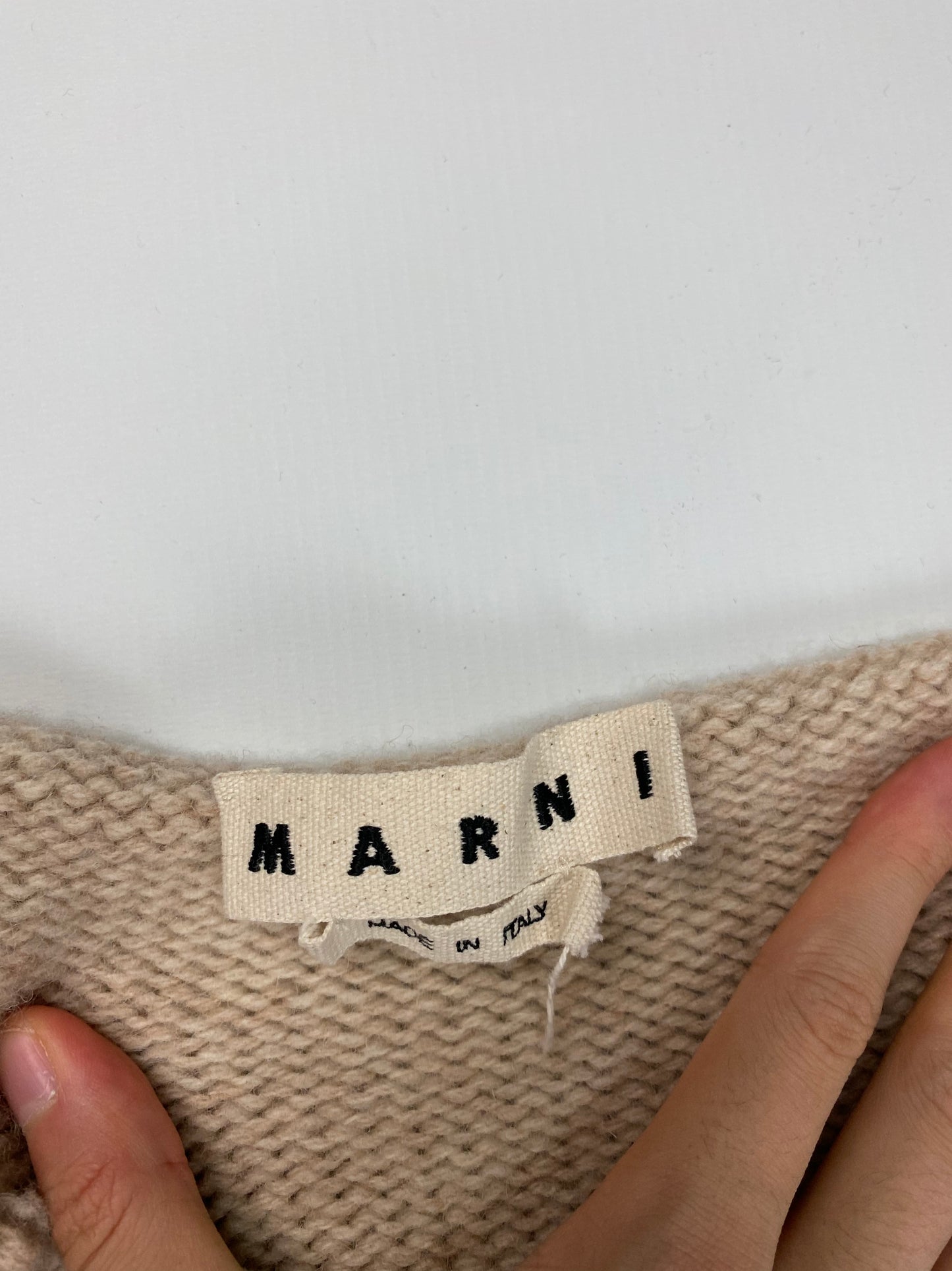 Marni distressed deconstructed sweater in beige / tan SZ:46
