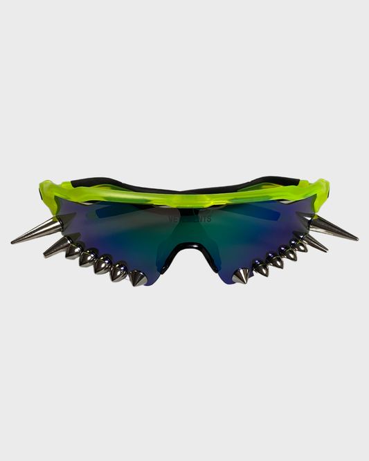 Vetements SS19 runway spiked Oakley 400 shades sunglasses lime green SZ:OS