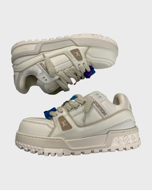 LV AW22 Maxi Trainer sneakers in all white SZ:LV7