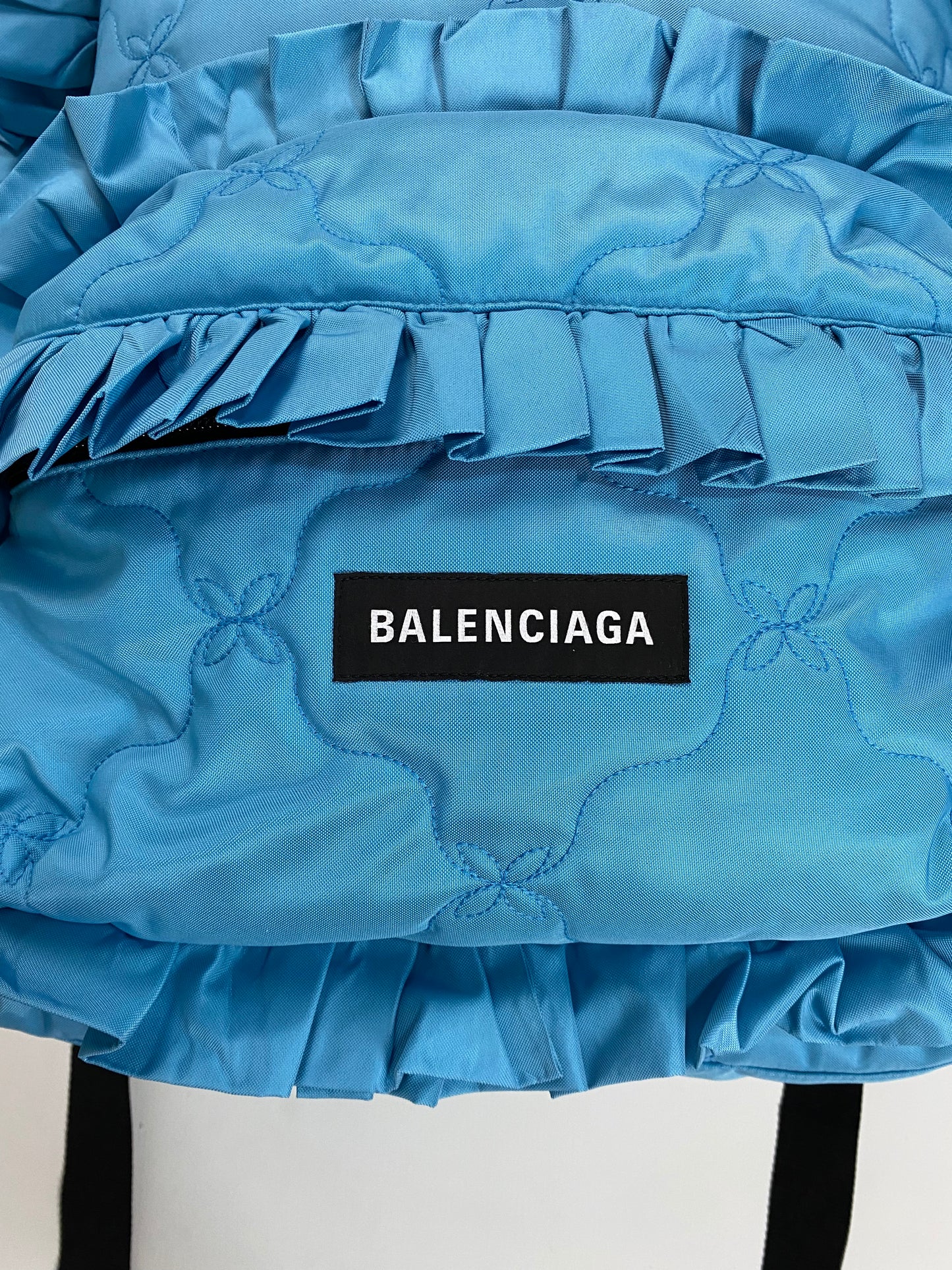 Balenciaga XXXL ruffle backpack 1of1 azur blue SZ:OS