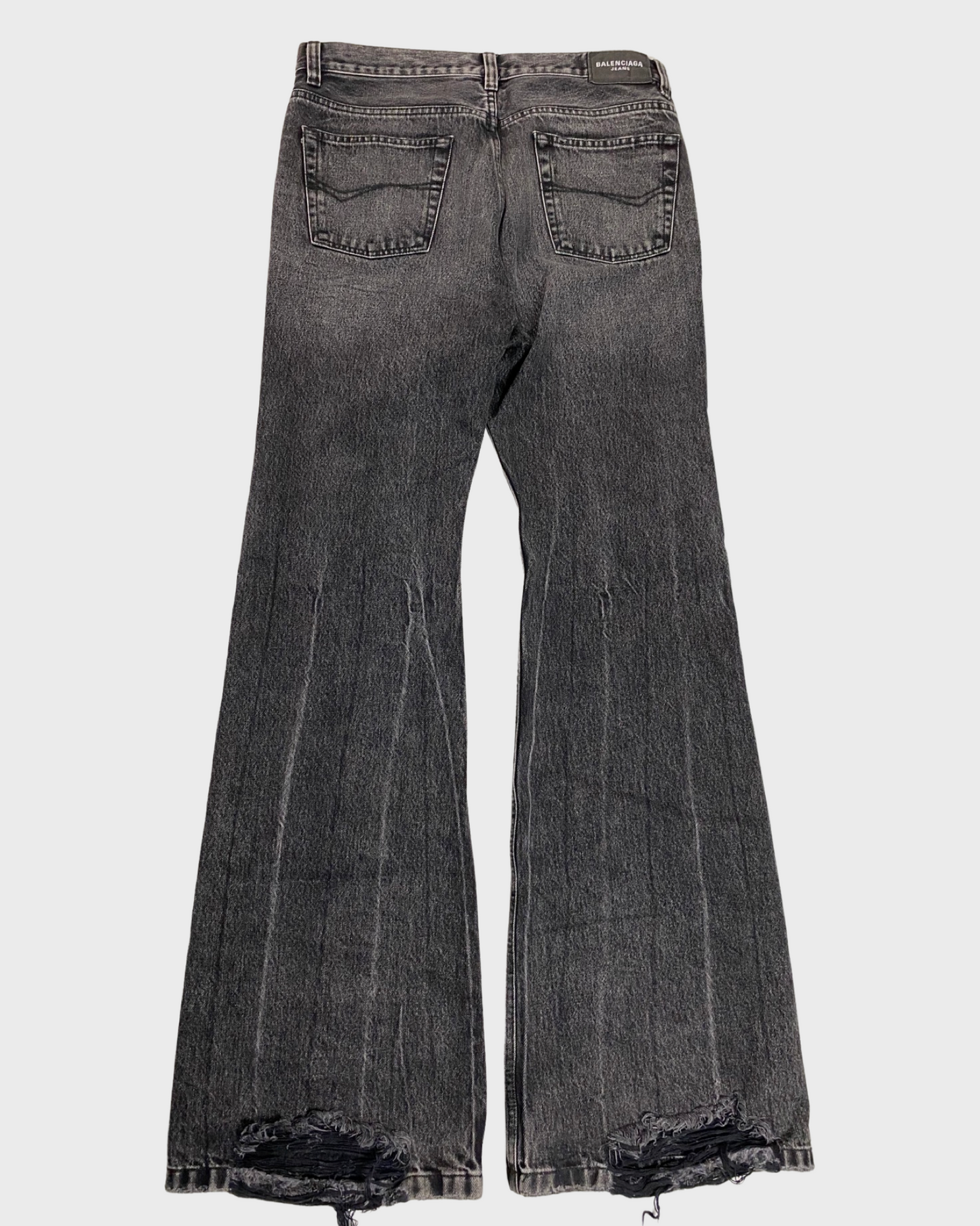Balenciaga FALL22 lost tape flared grey jeans SZ:XS|M