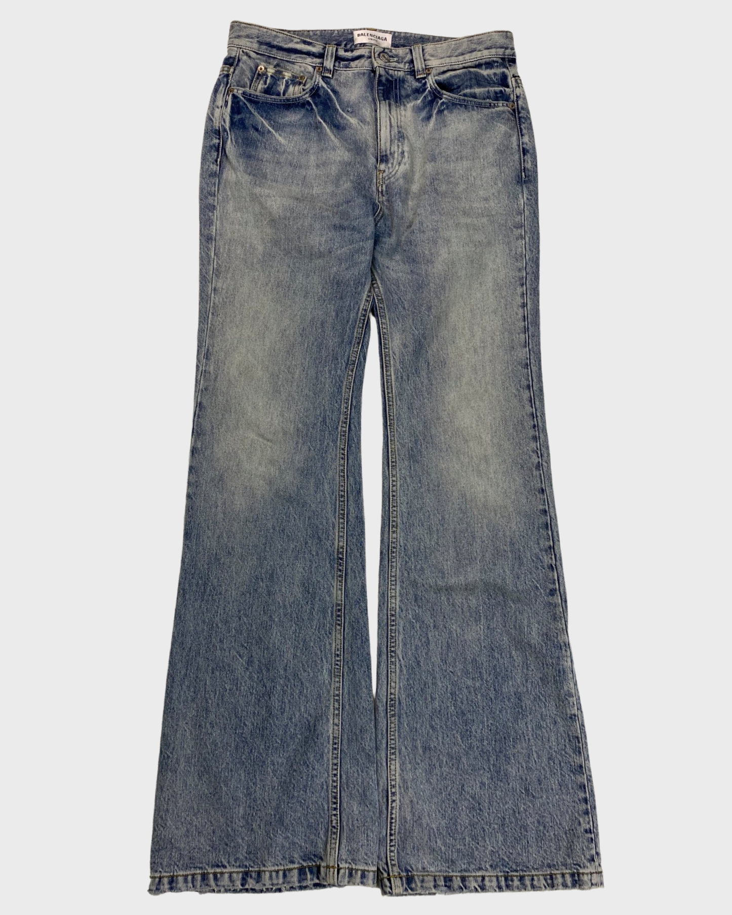 Balenciaga Fall 22 lost tape flared jeans in light Blue SZ:XS