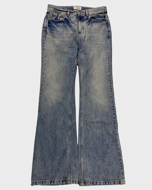 Balenciaga Fall 22 lost tape flared jeans in light Blue SZ:S