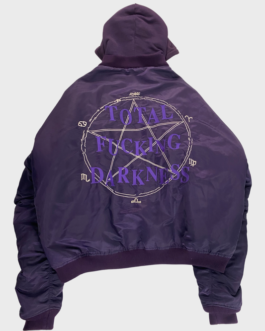 Vetements AW16 TFD total fucking darkness runway oversized MA1 bomberjacket in purple SZ:XS|S|M