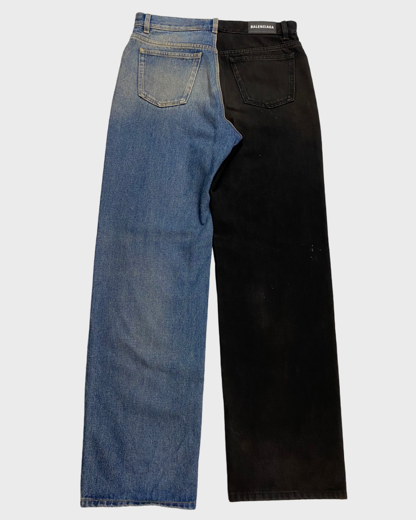 BALENCIAGA 2 tone split split jeans denim blue & black SIZE:W30