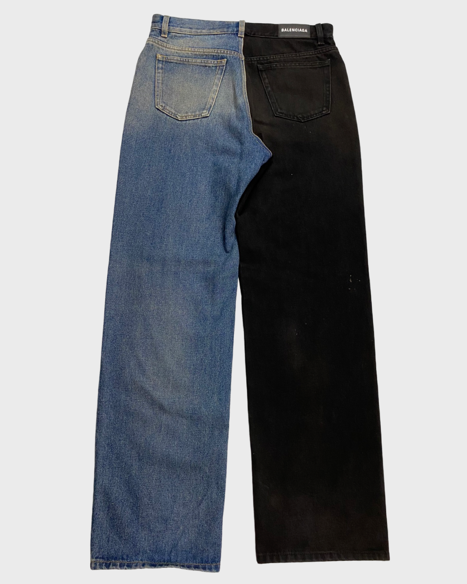 BALENCIAGA 2 tone split split jeans denim blue black SIZE W30
