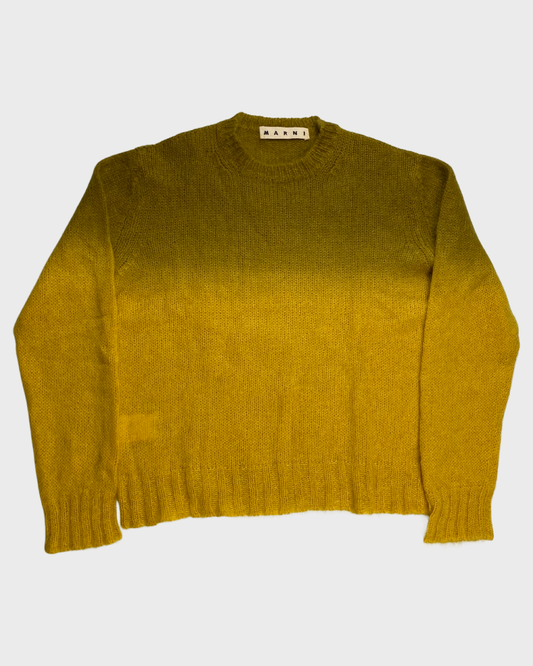 Marni Ombré gradient Mango yellow mohair sweater