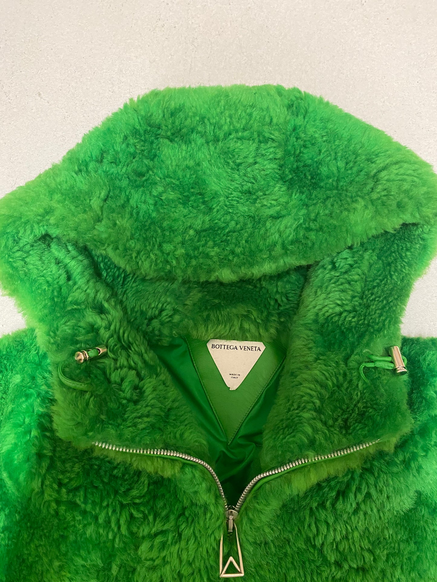 Bottega Veneta Daniel Lee lamb fur shearling green grinch jacket SZ:48